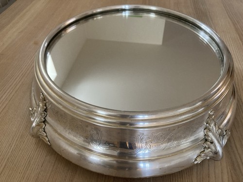 Vintage silver plated round - vintage,