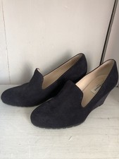 LK Bennett wedge Suede Navy Shoes 5