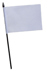 Plain White Small Hand Flag