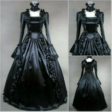 Ladies Lolita Victorian Gothic Dress Ruffle Steampunk Evening Retro Costume New
