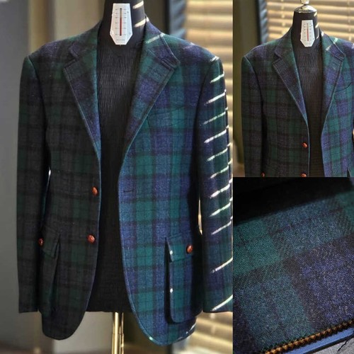 Men green suit - green, notch