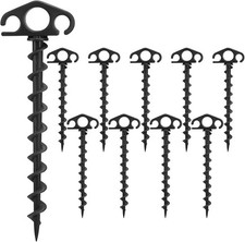 Tent Stakes Ground Anchors Screw in, 10 Pack Sand Stakes for Beach 9.4 Inch Heav