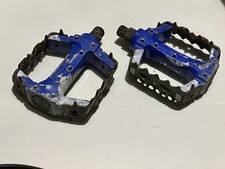 Vintage Wellgo Pedals MTB 9/16 in BMX Freestyle Bike Blue retro