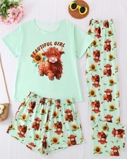 Ladies Highland Cow Pyjamas -