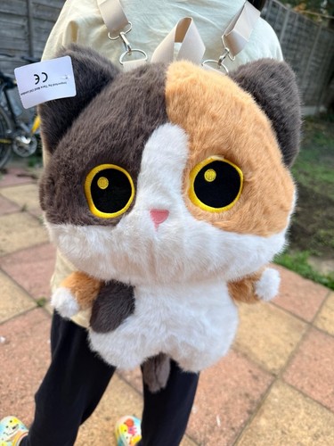 Cute plush cat backpack - backpack, –