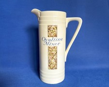 Art Deco Ovaltine mixer jug, tall ceramic advertising pitcher, 1930s, 0.75 litre