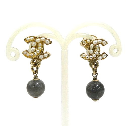Auth chanel logo earrings - cc,