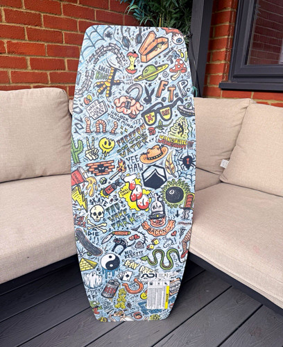 Wakeboard black white doodle - wakeboard, &