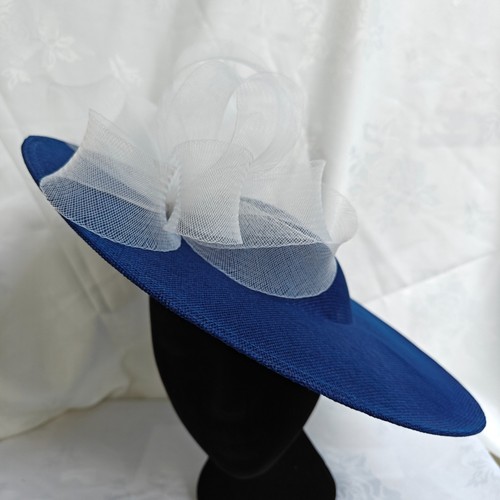 Royal blue white wide brim - royal,