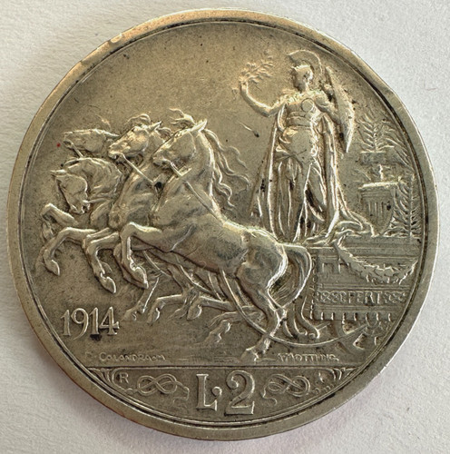 1914 italy lire coin - italy,