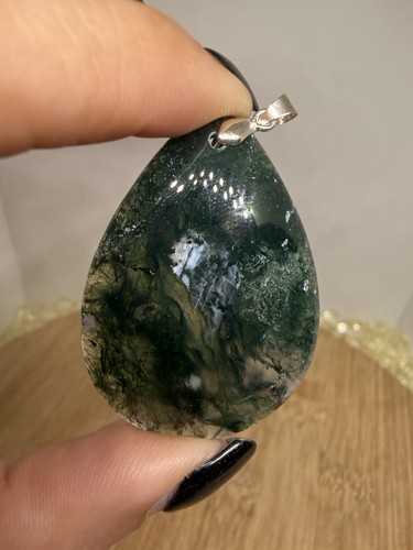 Moss agate pendant - moss,