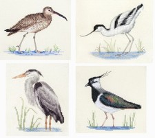 AVOCET, CURLEW, HERON, LAPWING Birds Counted Cross Stitch Kit SEWING GIFT CRAFTS