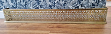 Vintage Pierced Brass Fretwork Fire Guard Fireplace Kerb Fender Surround 123cm
