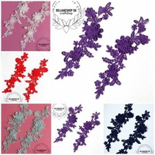 NEW Gorgeous 2x Lace Embroidery Applique Wedding Motif Sew On Dance Costume