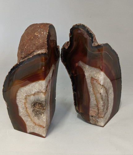 Pair natural agate geode - of,