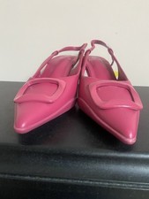 Next Size 4 5 Shoes Pink Kitten Heel Sandals Sling Back Forever Comfort Wedding