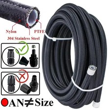 AN3 AN4 AN6 AN8 AN10 PTFE Fuel Hose Oil Line Pipe Nylon Stainless Steel Braided