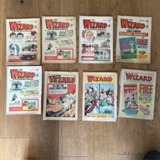  Wizard comics  Job Lot of 8 - 6 From 1970 - 1 From 1972 & 1 From 1973 - Vintage
