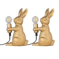 Set of 2 Gold Bunny Rabbit