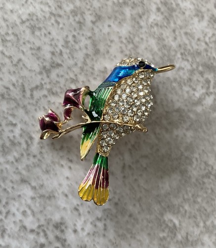 Bird perch brooch - bird, a