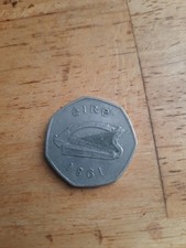 Eire Old 50 Pence Coin  1981