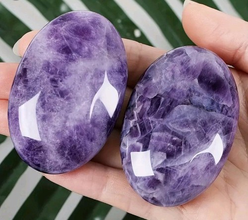 Natural amethyst crystal palm - amethyst,
