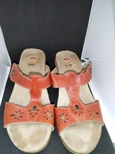 Earth Spirit Slip On Wedge Sandal Size 4uk..burnt Orange.