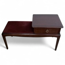 Stag Mahogany Telephone Table | Mid-Century Hall Seat with Drawer
