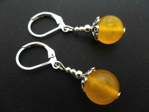Pair yellow jade silver - of,