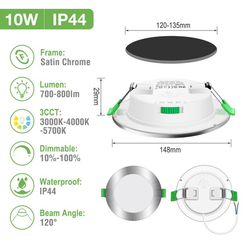 Led recessed downlights - recessed, 3cct