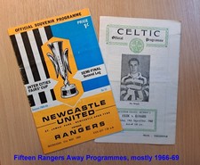 Rangers FC football programmes - 15 away games 1966-69
