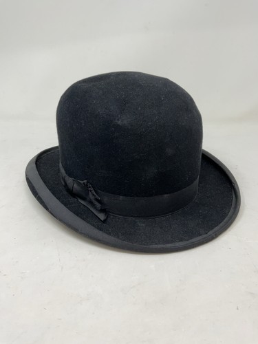 Vintage black bowler hat wool - bowler,