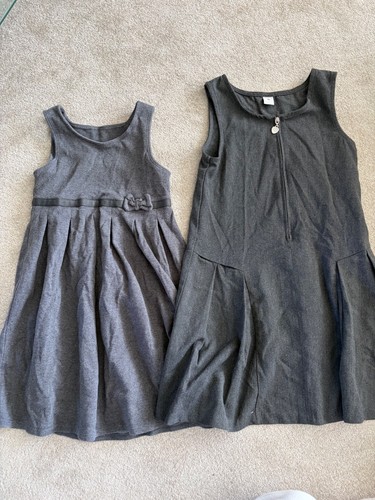 Girls grey school pinafore - 2,