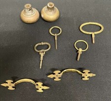 Lovely Lot Of Vintage Brass Doorknobs, drawer Pulls & Handles