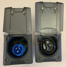 FAWO GREY 240V MAINS INLET SOCKET & FRESH WATER TANK FILLER CAP caravan camper 