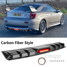 For Toyota Celica Carbon Rear Diffuser Bumper Spoiler Lip Splitter LED Lights