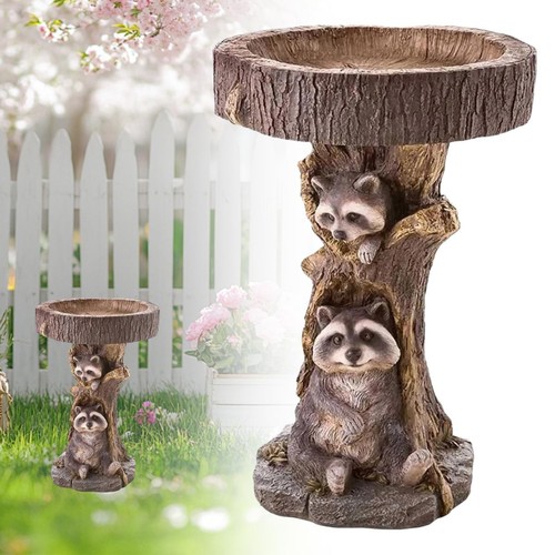 Polyresin antique raccoon bird - polyresin,