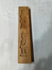 Lovely Vintage Wooden Hand Carved Butter/Cookie Mould Marked JV