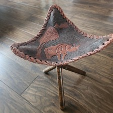 African folding leather seat