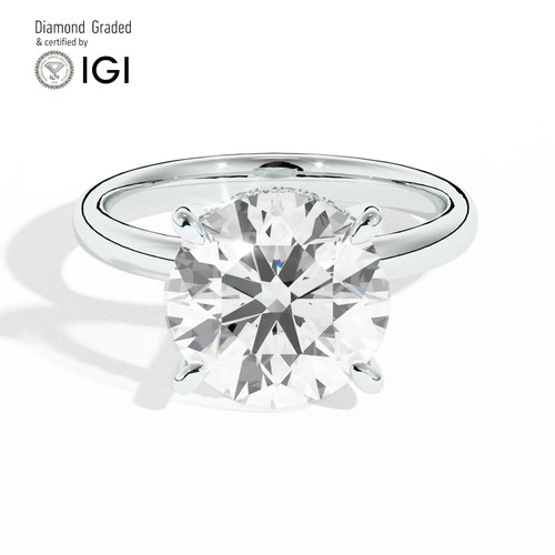 Round diamond engagement - round, ring