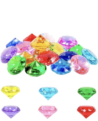 Acrylic diamond gems - diamond, plastic