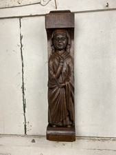 Carved Oak Nun Figural Term