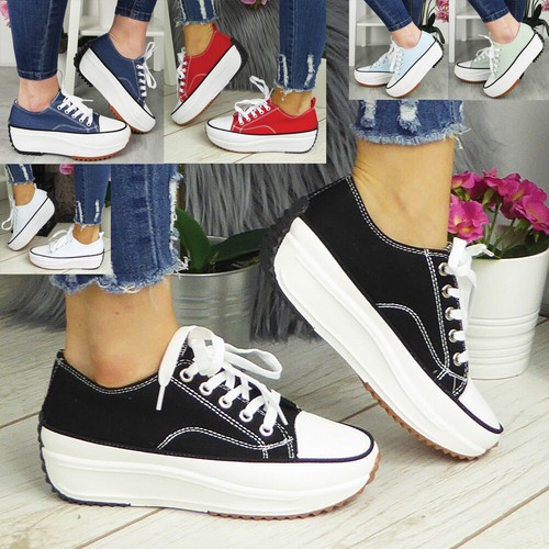 Ladies canvas womens trainers - canvas,