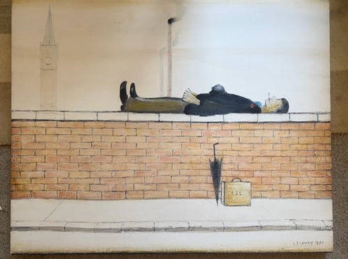 Lowry man lying on - lying, a