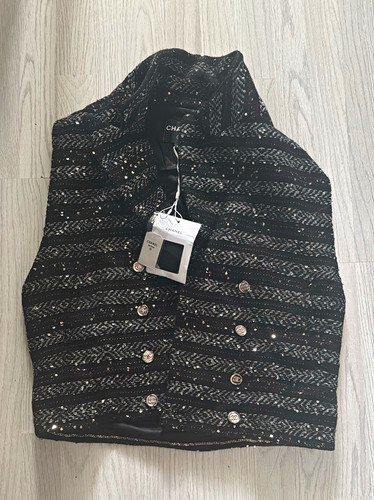 Chanel black tweed wool - black,