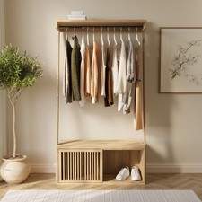 Solid Oak Open Wardrobe with