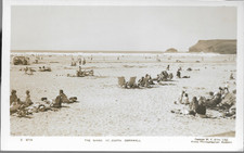 Polzeath, Cornwall - Sands, beach - RP postcard by Ellisof Bodin c.1950s