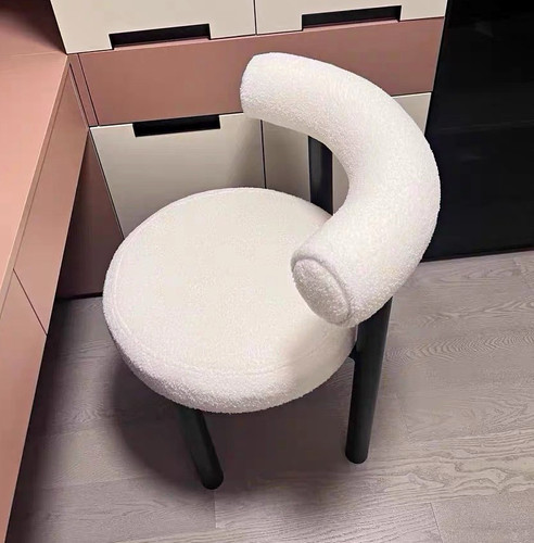 White boucle accent chair - accent,