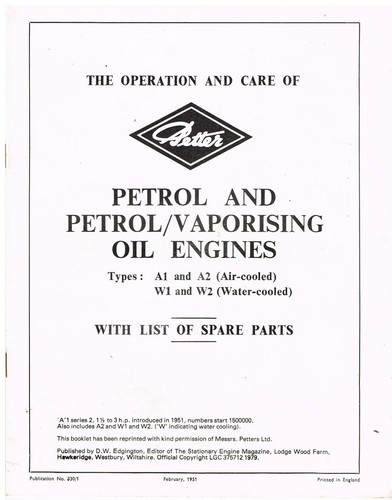 Petter air cooled w1 - air-cooled,