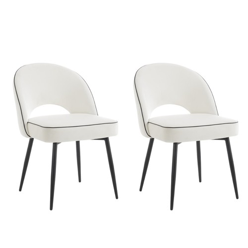 Curved velvet dining chairs - curved,
